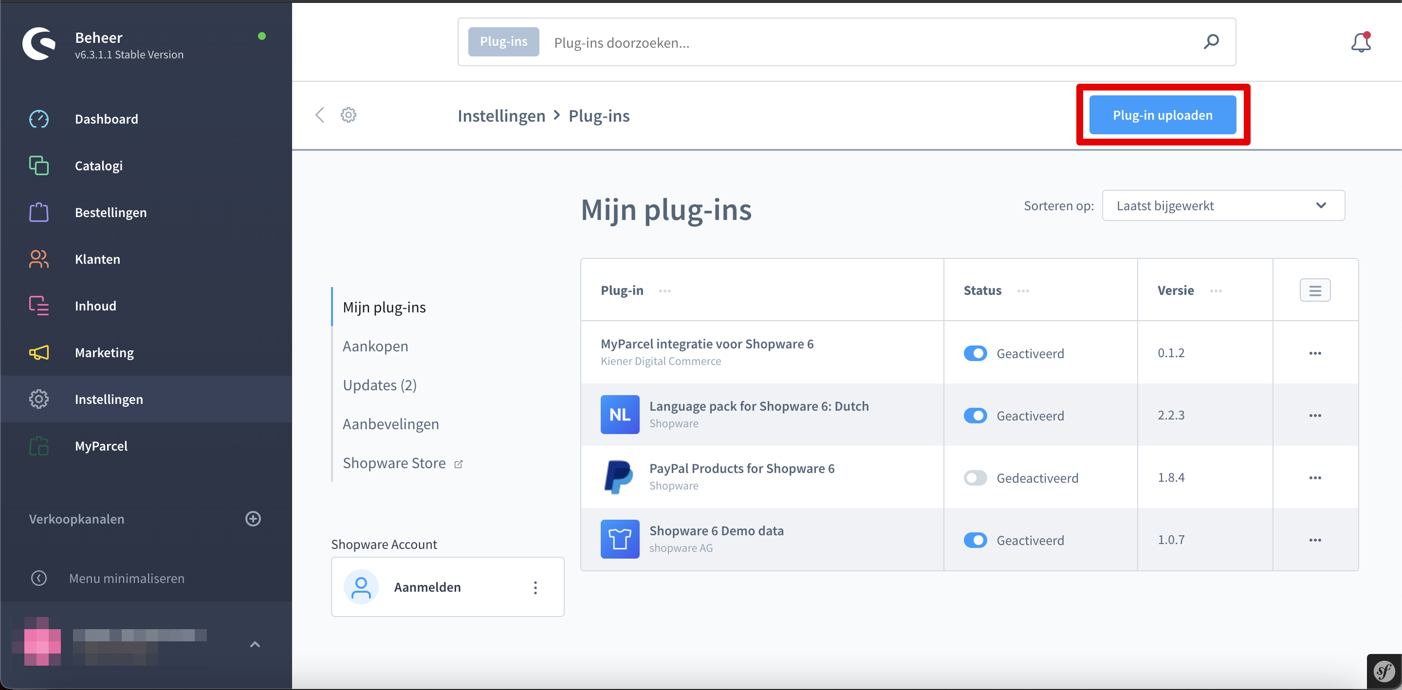 shopware plug-in uploaden